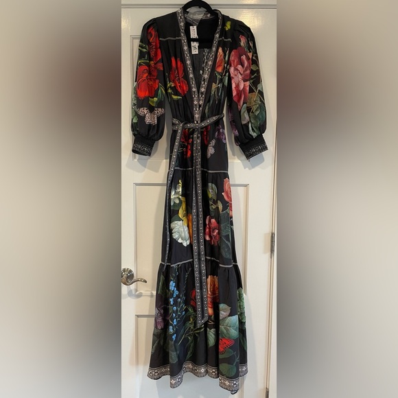 Alice + Olivia Black Floral Maxi Dress - Picture 3 of 5